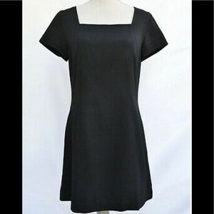 Vintage Lilly Pulitzer Square Neck Textured Black Shift Sz 12 beautiful/classic